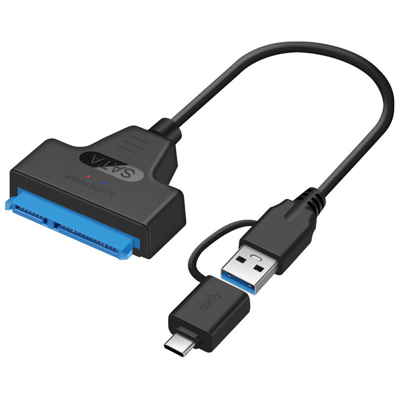 USB3.0 USB C naar SATA III Kabel Externe Harde Schijf Converter SATA 22Pin 2 in 1 SSD HDD Adapter on