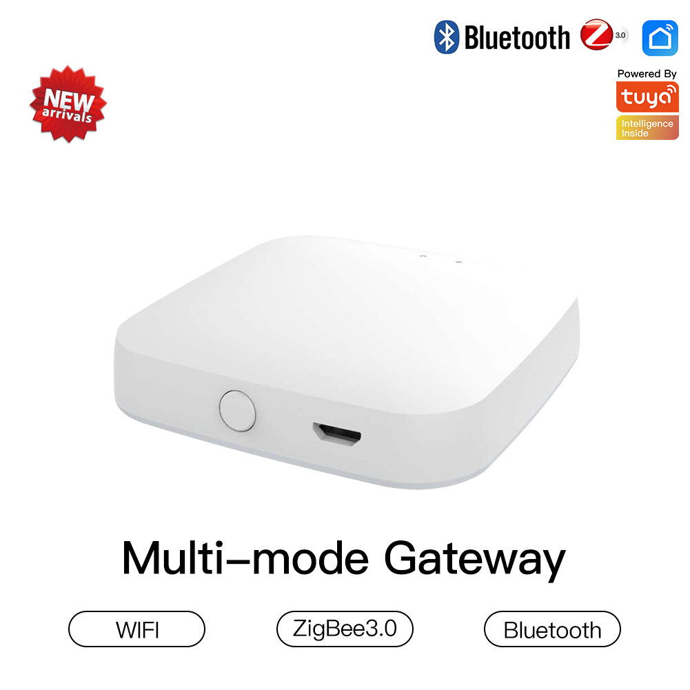MoesHouse Multi-mode Smart Gateway ZigBee3.0 WiFi bluetooth Mesh Hub Work with Tuya Smart App Voice 