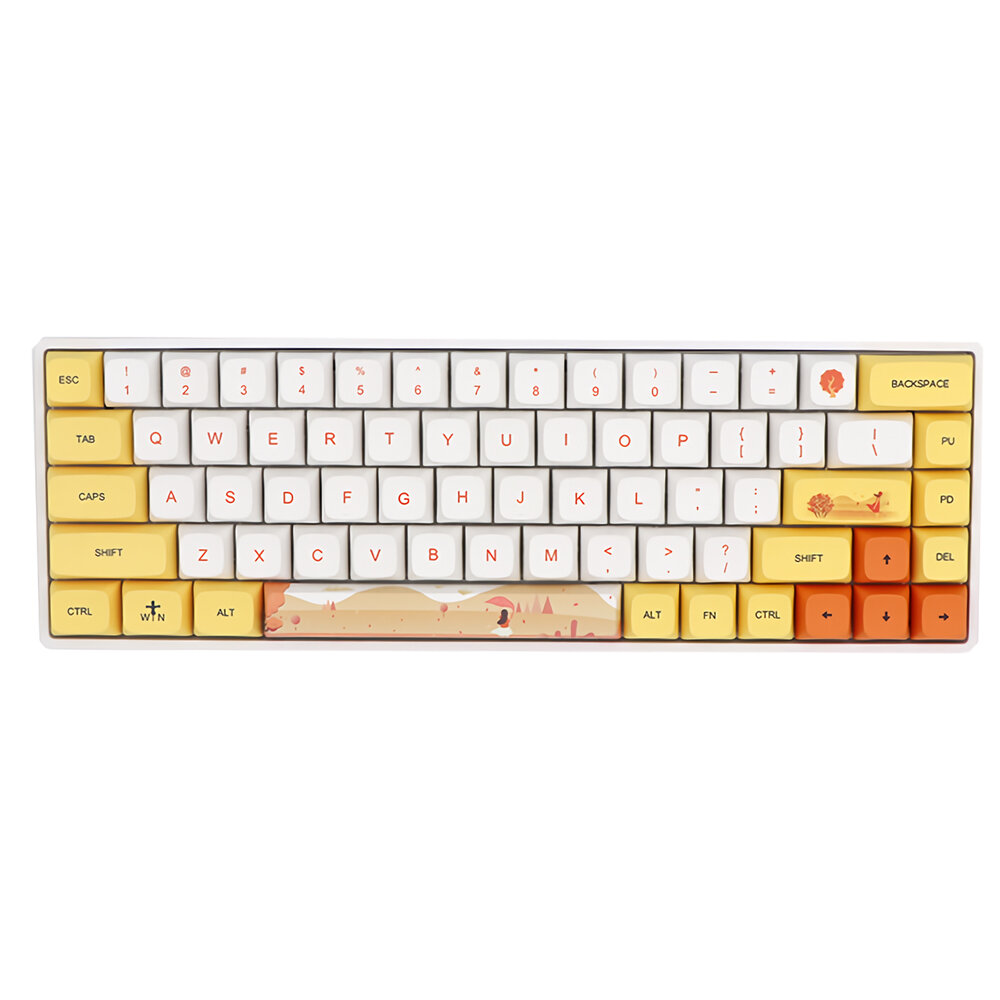129 toetsen Gele herfst Keycap-set XDA-profiel PBT-sublimatietoetsen voor mechanische toetsenborden