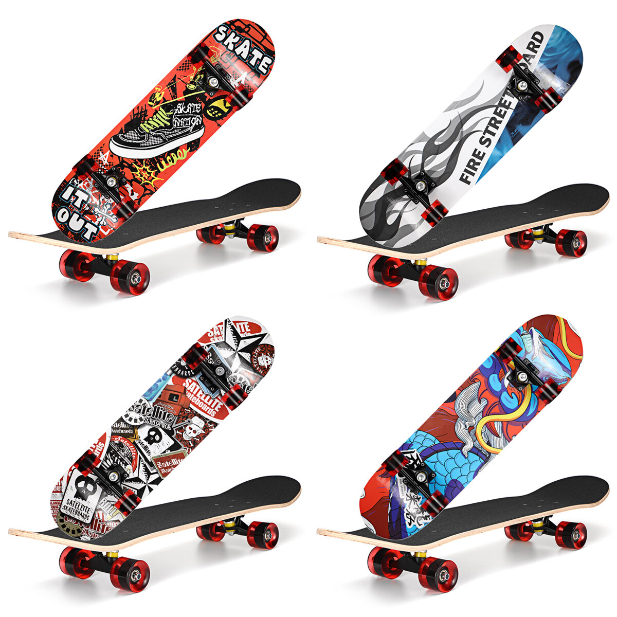 Four Wheel Complete Portable Kids Concave Skateboard Adult Scooter Four-wheel Skateboard Double Rock