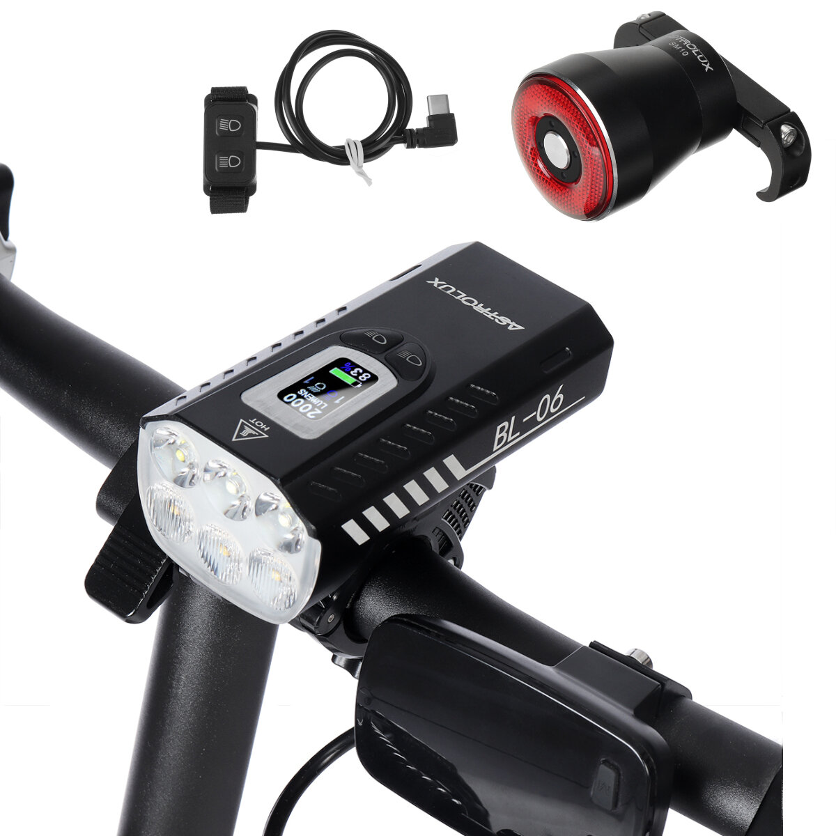 Astrolux® BL06 3+3 LEDs 2000LM Bike Headlight Dual Distance Beam 10000mAh Phone Power Bank Bike Light USB Rechargeable L