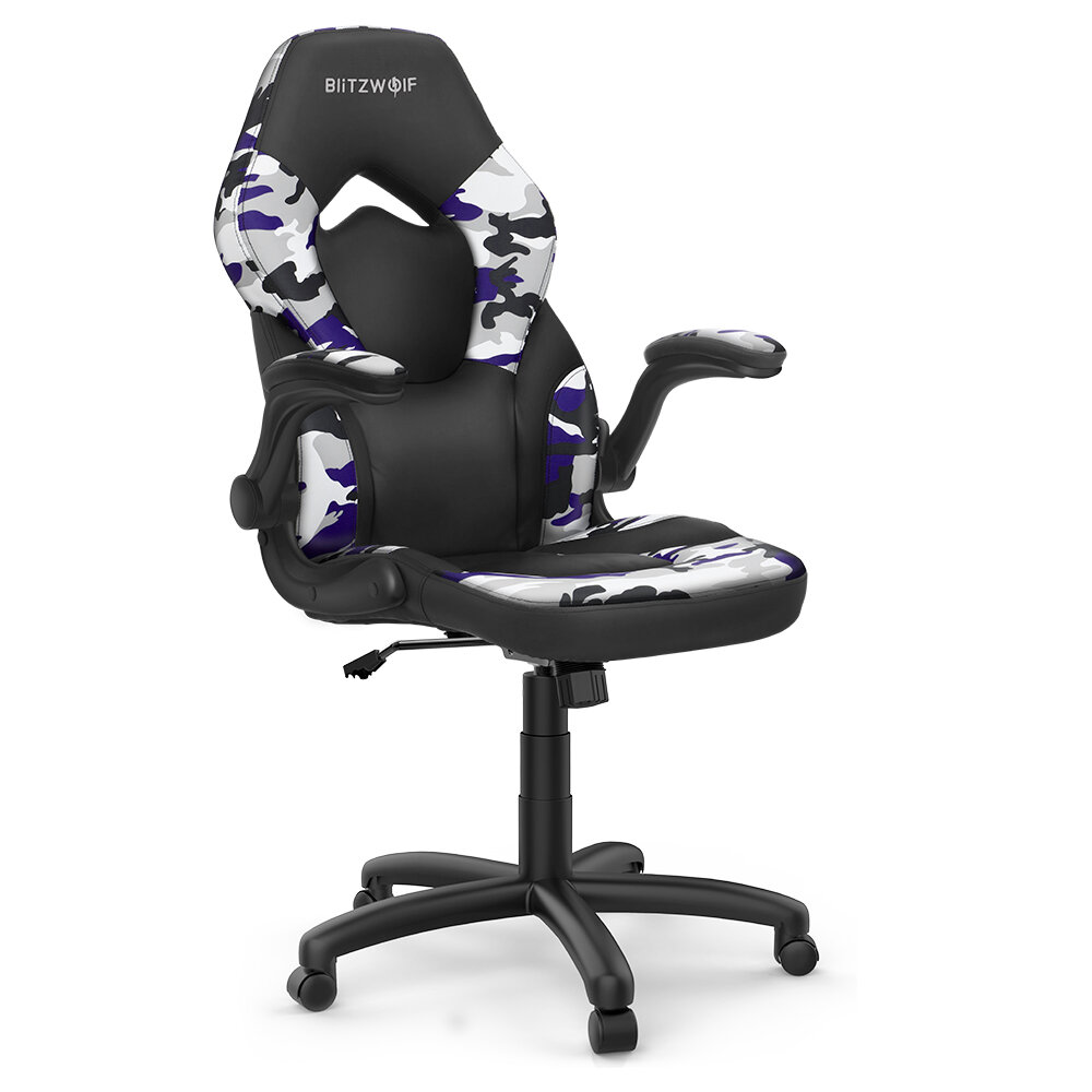 Ευρωπαϊκή αποθήκη | BlitzWolf® BW-GC4 Gaming Chair Racing Style with Camouflage/PU/Mesh Material Reversible Armrest Widened Seat and High Back Design for Home Office