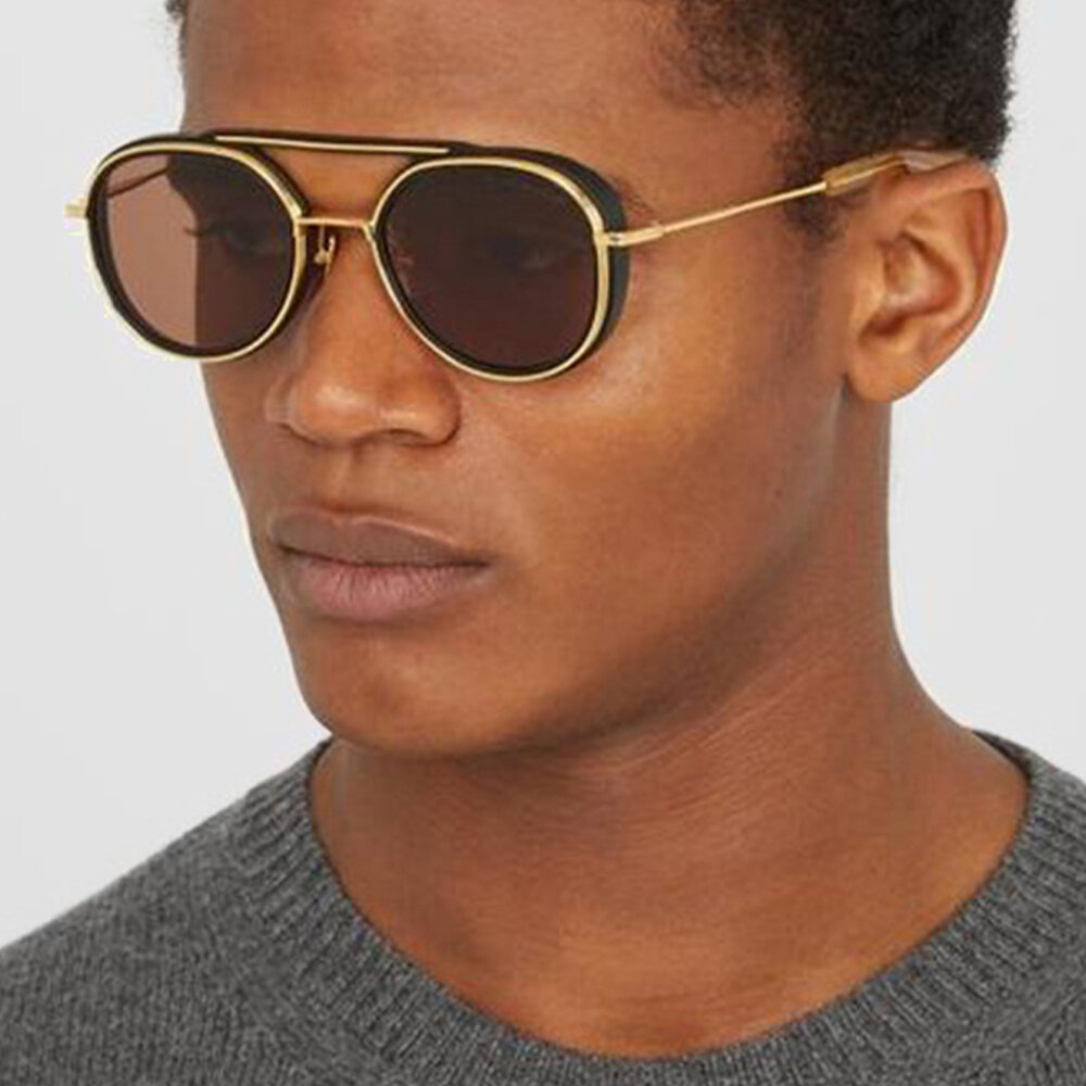Heren ovaal volledig dik montuur UV Bescherming fashion vintage zonnebril