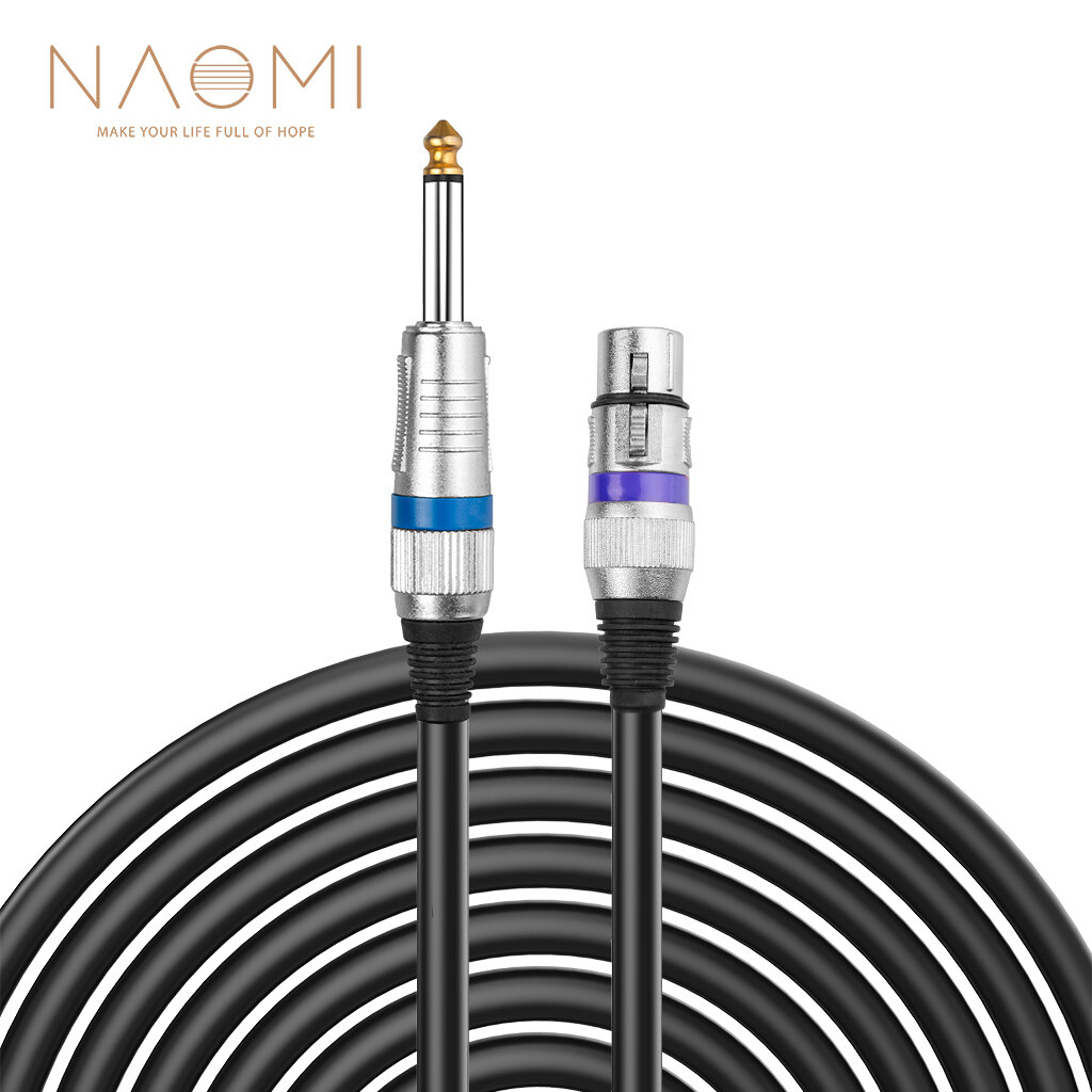 

NAOMI 6.35mm 1/4" Mono To XLR Female Microphone Cable Aux Wire For Microphones Speakers Sound Consoles Amplifier