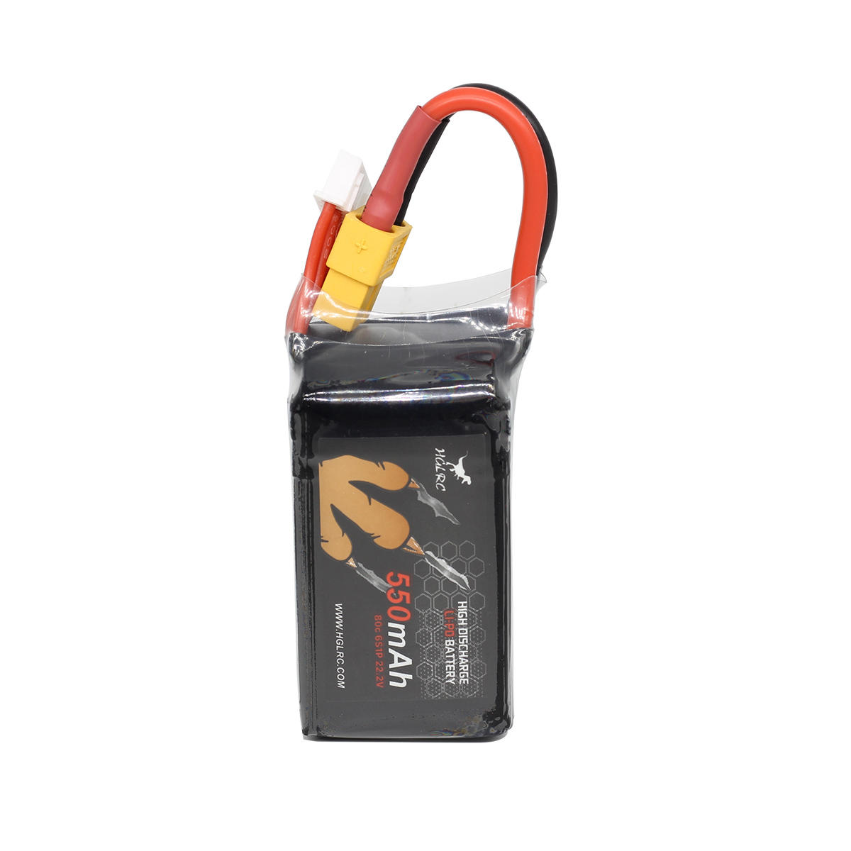 HGLRC 6S 22.2V 550mAh 80C LiPo Batterij XT60 met 2x batterij strap 75 * 32 * 50mm 115.1g voor Diaton