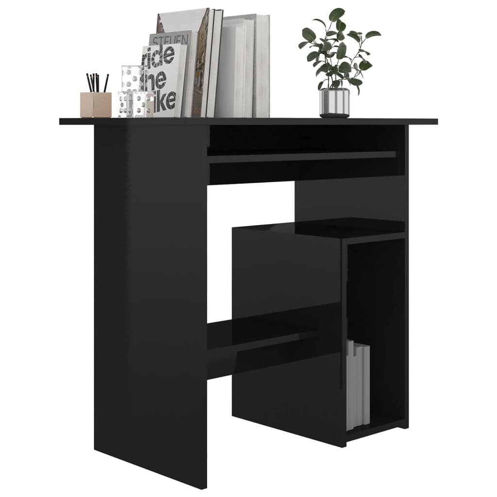 

Desk High Gloss Black 31.5"x17.7"x29.1" Engineered Wood