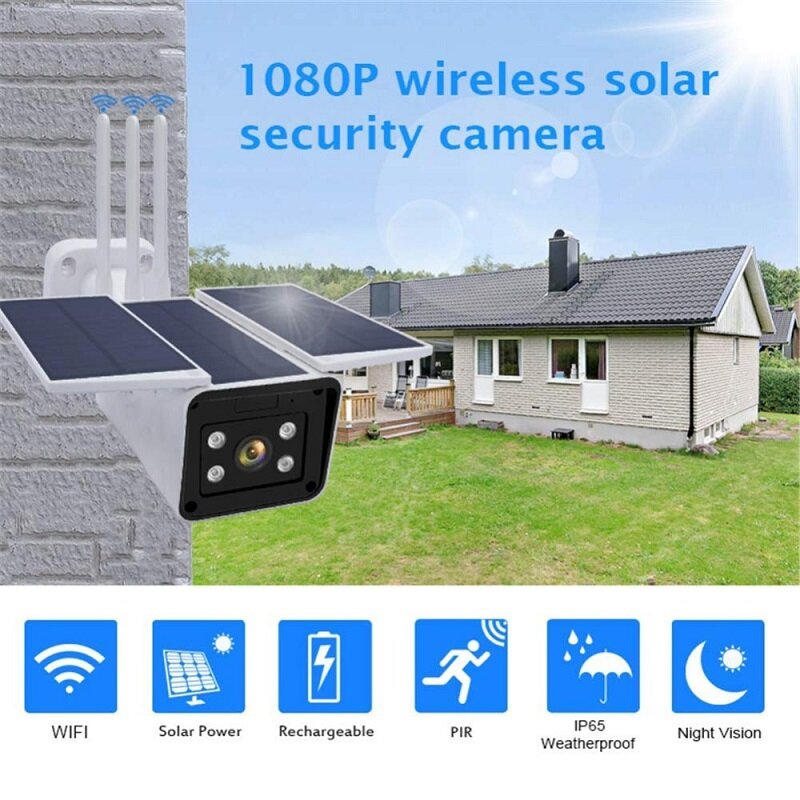 TUYA WiFi Solar Powered Camera TUYA APP Camera Smart Life Camera IP66 Waterproof Outdoor Remote Cont
