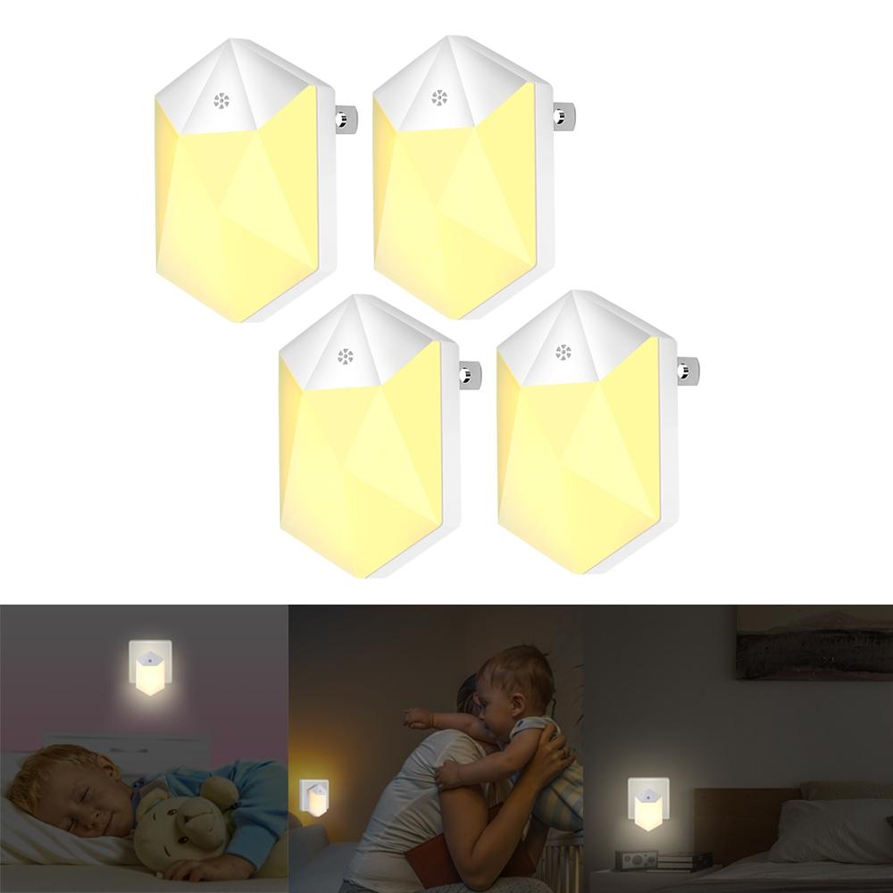 05W Light Sensor Plug in LED Night Wall Lamp For Baby Kid Bedroom Home AC100 240V