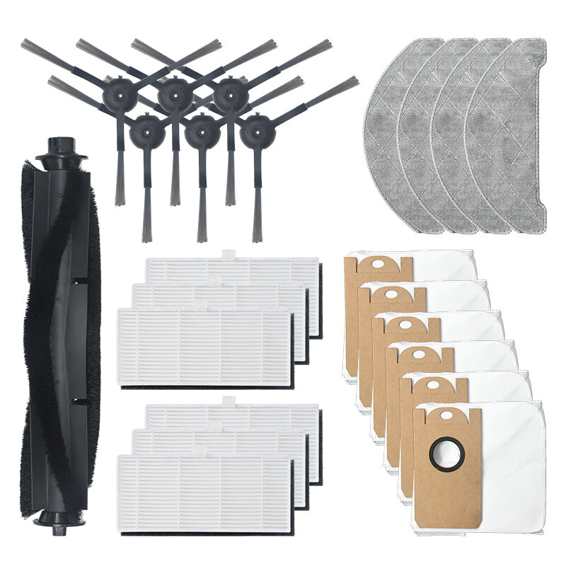 23Pcs Replacements for XIAOMI VIOMI S9 Vacuum Cleaner Parts Accessories Main Brushes*1 Side Brushes*