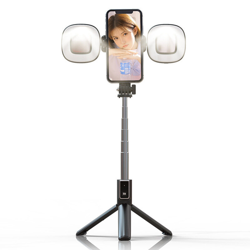 Bakeey P40S-F Draadloze Bluetooth Selfie Stick Opvouwbaar Mini-statief met Dual LED-invullicht Live-