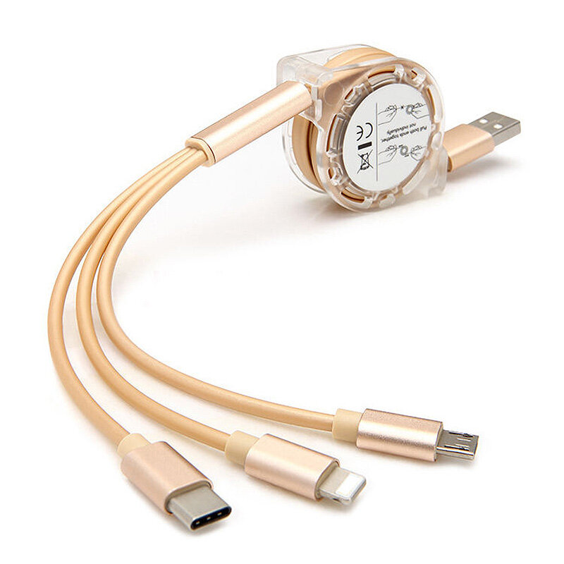 2.4A USB-A to Type-C/iP/Android Cable Fast Charging Copper Core Line 1M Long for iPhone 13 14 14Pro 14 Pro Max for Huawe