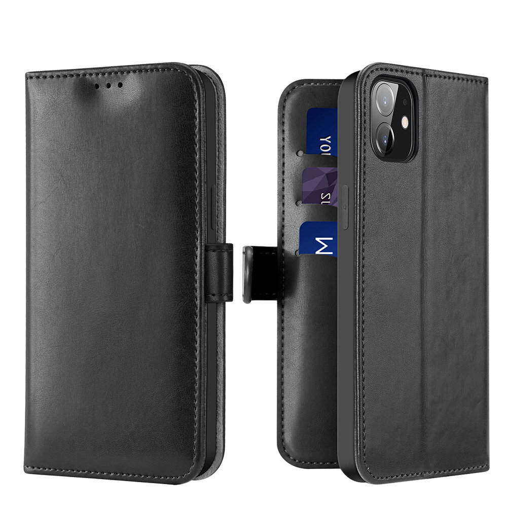 

DUX DUCIS Magnetic Flip with Multi-Card Slots Stand Shockproof PU Leather Full Cover Protective Case for iPhone 12 Mini