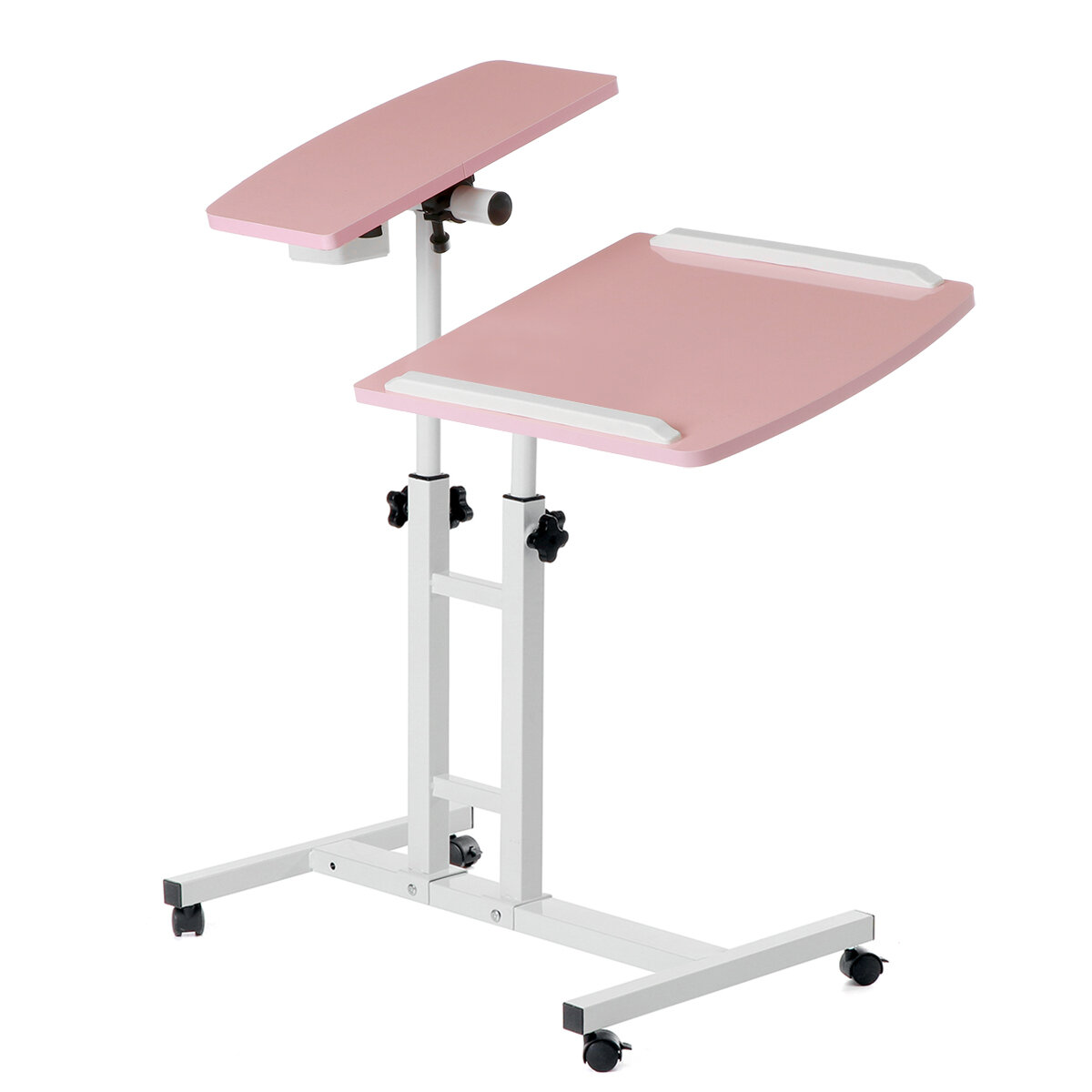 Mobile Rolling Laptop Desk Computer Table Stand Free Height Bedside Portable Table for Home Office