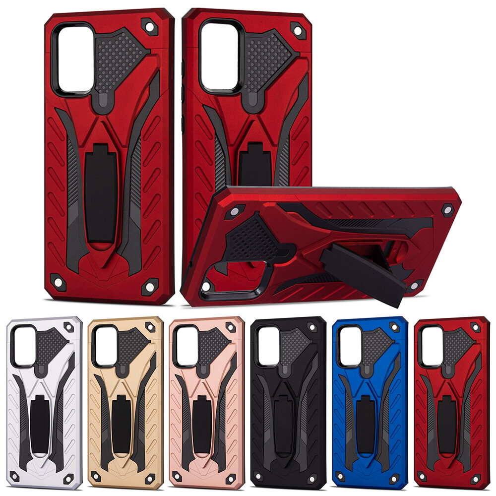 

Bakeey Armor Shockproof Anti-Fingerprint with Ring Bracket Stand PC + TPU Protective Case for Samsung Galaxy S20 / Galax