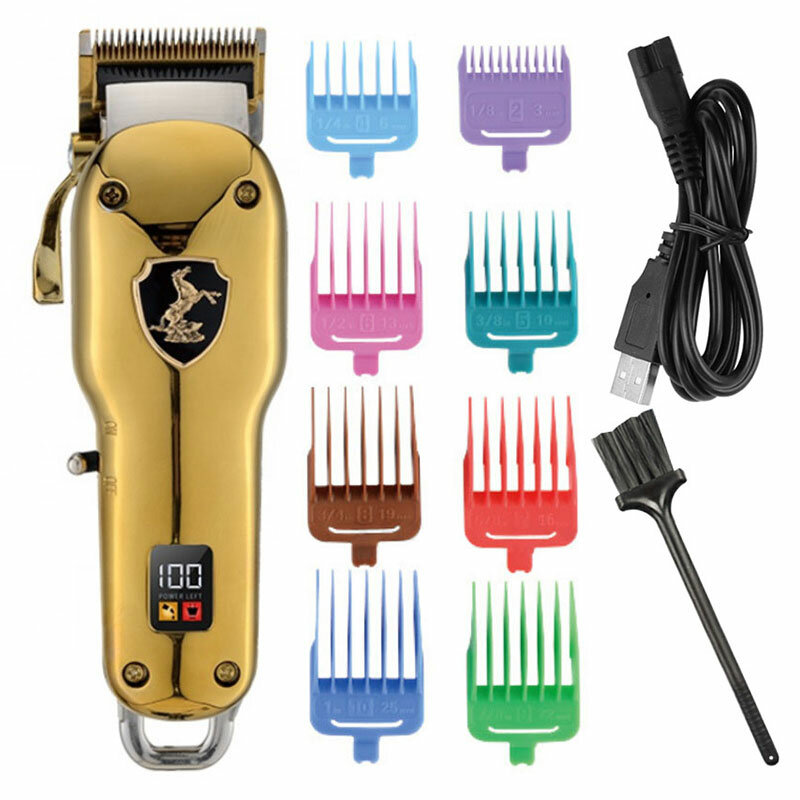 

Kemei 2030 Professional Electric Hair Clipper Cordless Full Metal Beard Hair Trimmer Barber Rechargeable Haircut Machine