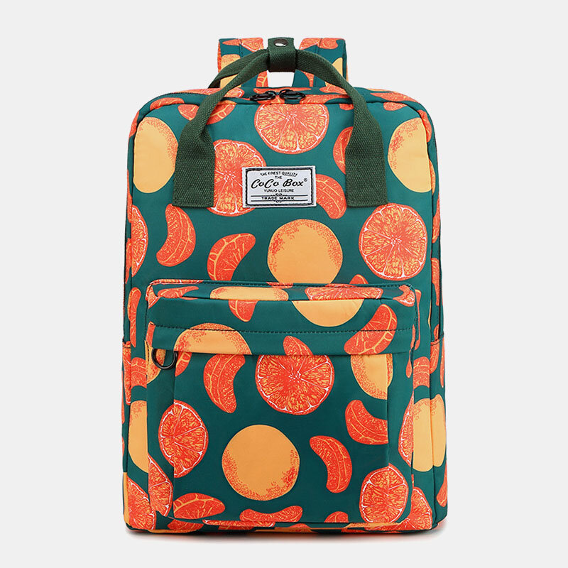 Women Waterproof Large Capacity Print Casual Backpack Drawstring Pocket