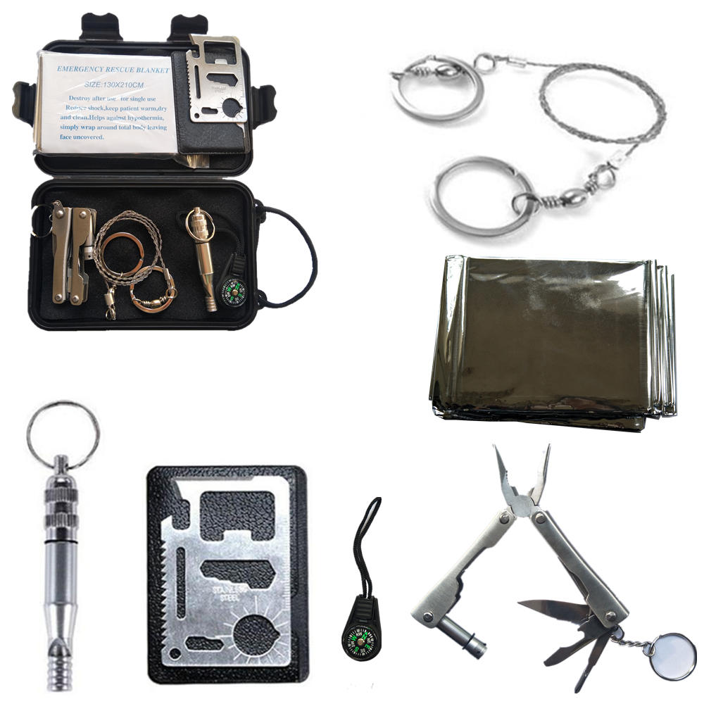 6 In 1 Self-Help Box SOS-apparatuur Outdoor Wandelen Camping Sport Survival Emergency Tools Kit