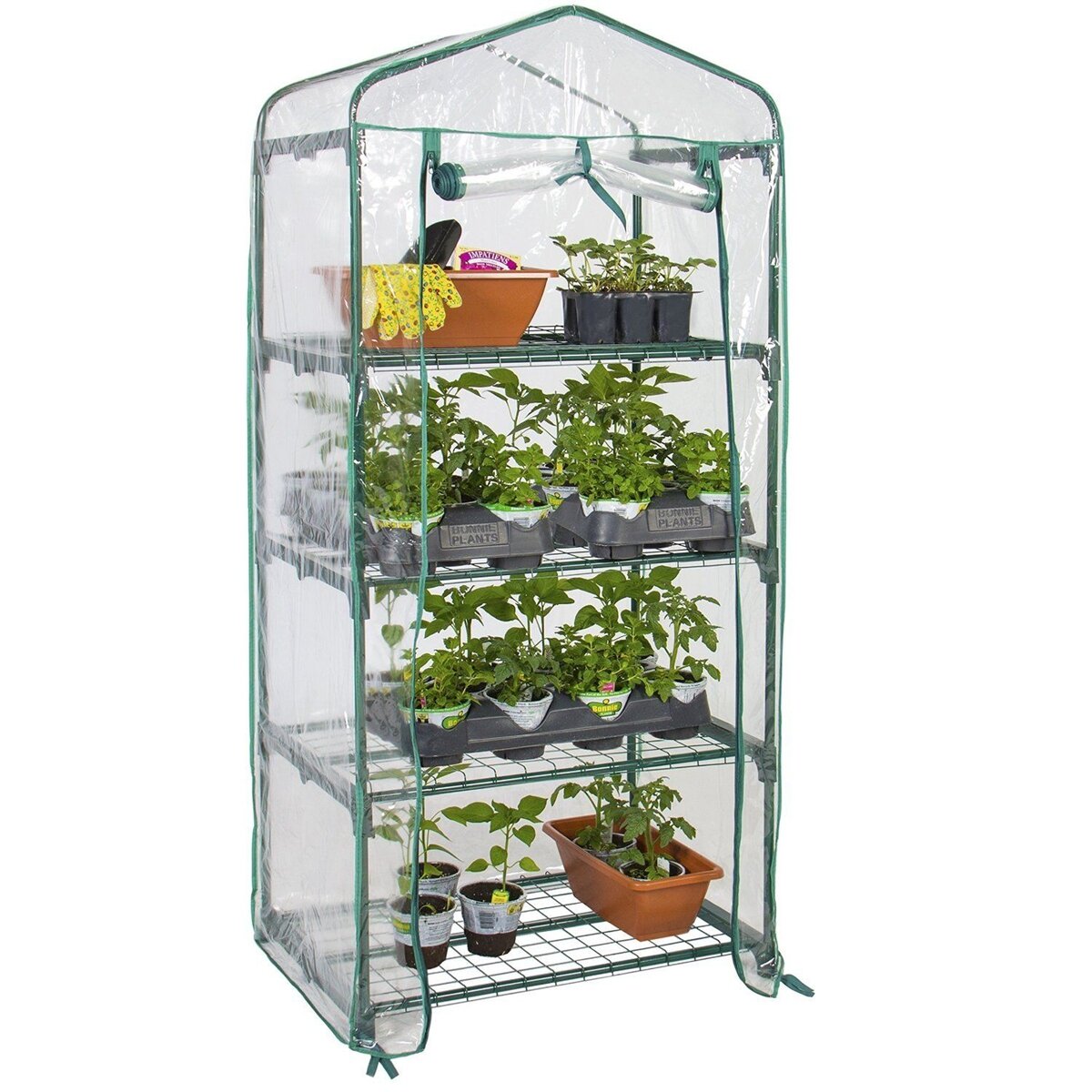

4 Tier Greenhouse Cover Mini Outdoor Indoor Garden Plant Growhouse Cover Without Frame