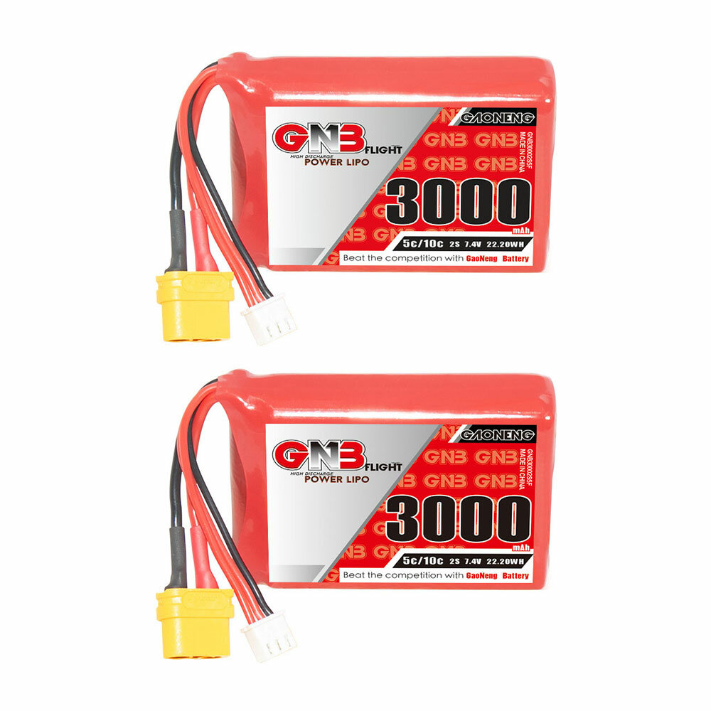 

Gaoneng GNB 7.4V 3000mAh 5C 2S LiPo Battery XT60 Plug for Radiomaster TX12