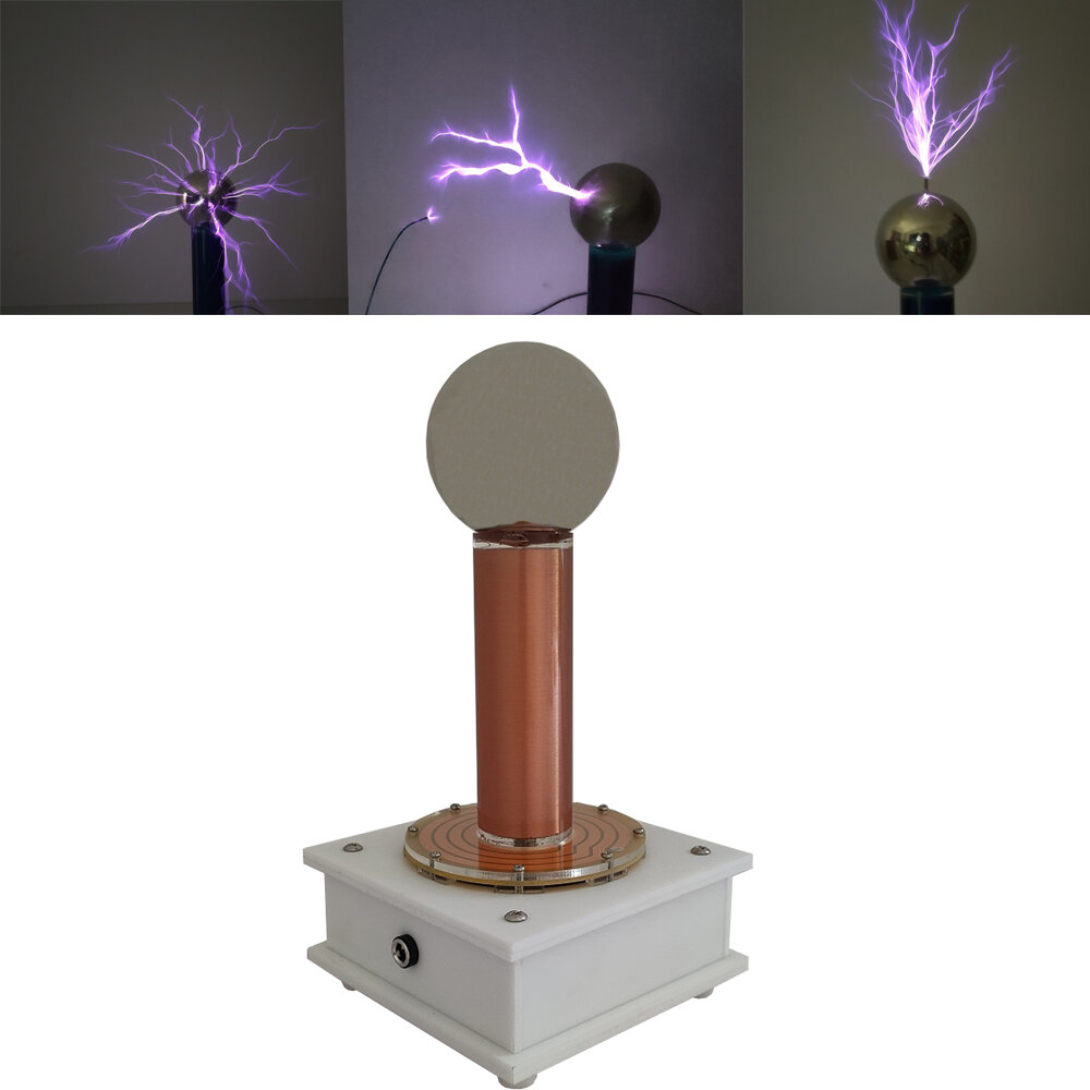 Stark Arc And Wireless Music Mini Tesla Coil Plasma Speaker Electronic Kit with DC 15V 8A Power Supply Science Toys