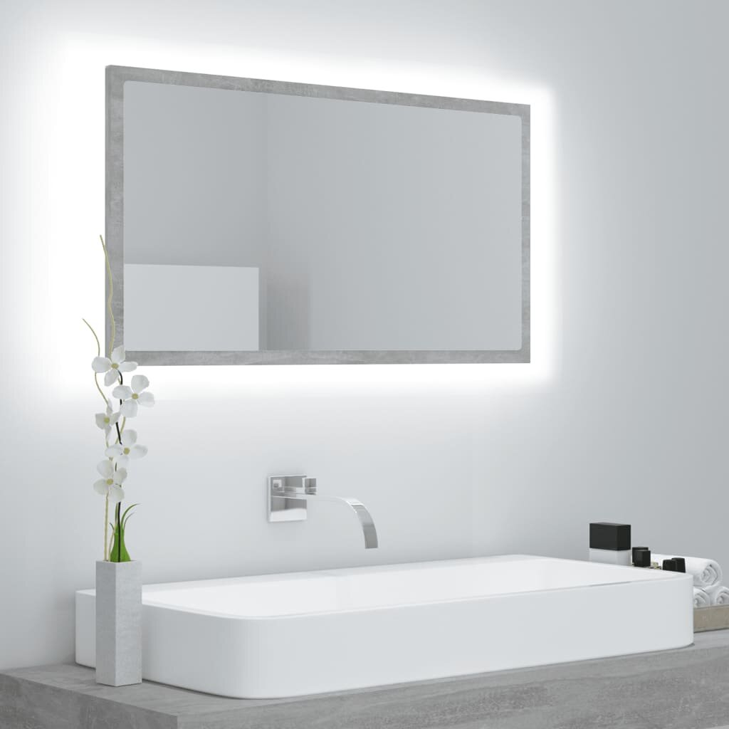 LED Bathroom Mirror Concrete Gray 31.5