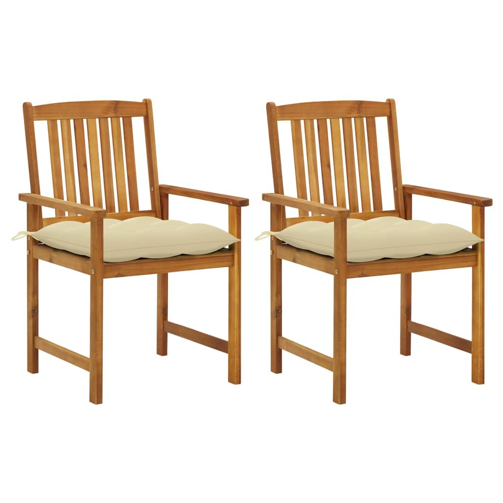Director's Chairs with Cushions 2 pcs Solid Acacia Wood