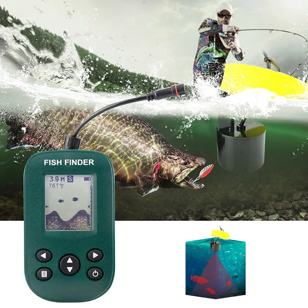 100m Detected Smart Wired Fish Finder 2 inchLCD Screen Water depth scale Fish Alarm Waterproof Identifier Detector for
