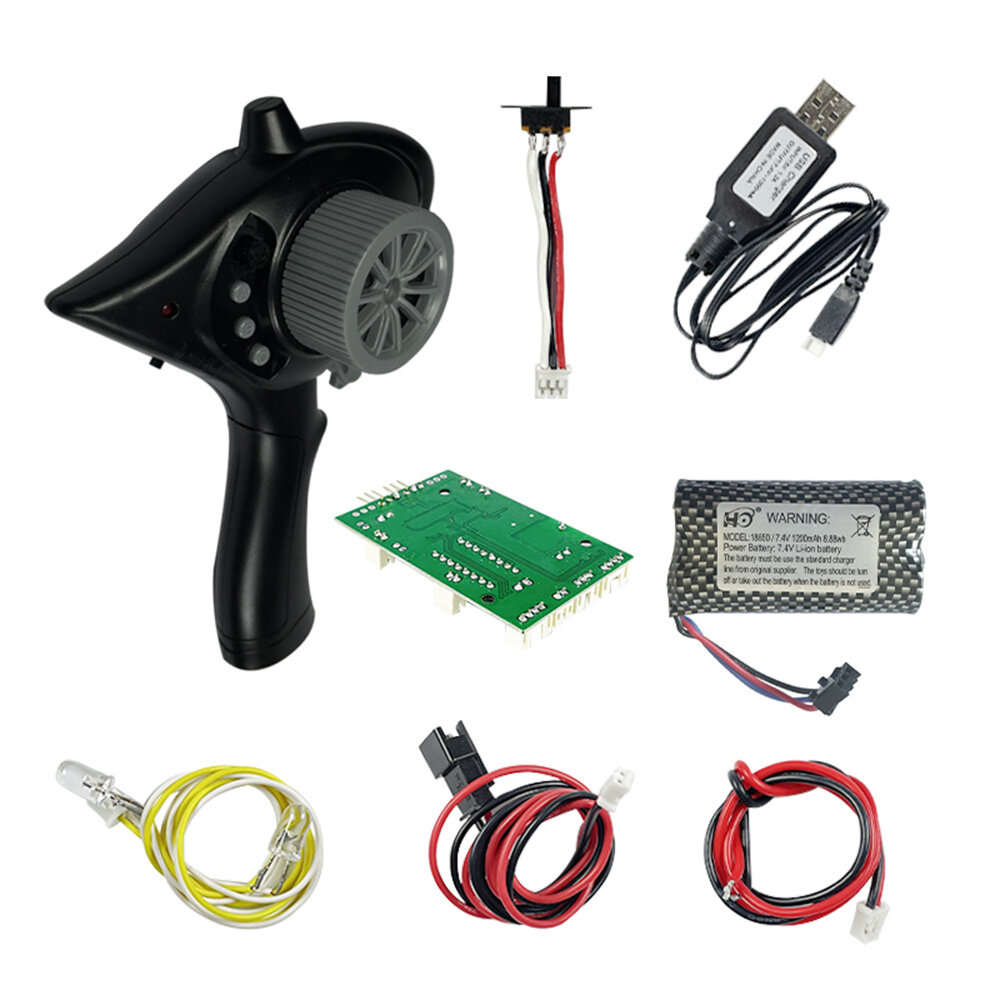 LDR/C LDP06 1/12 Unimog RC Car Spare Transmitter Battery Receiver Board USB Cable Set L0038 Vehicles Models Parts Access