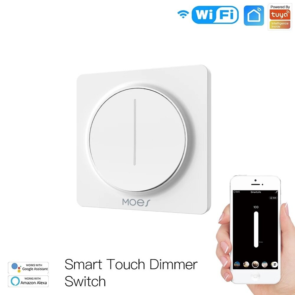 MoesHouse WiFi Smart Touch Light Dimmer Switch Touch Timer Brightness Memory Smart Life/Tuya APP Rem