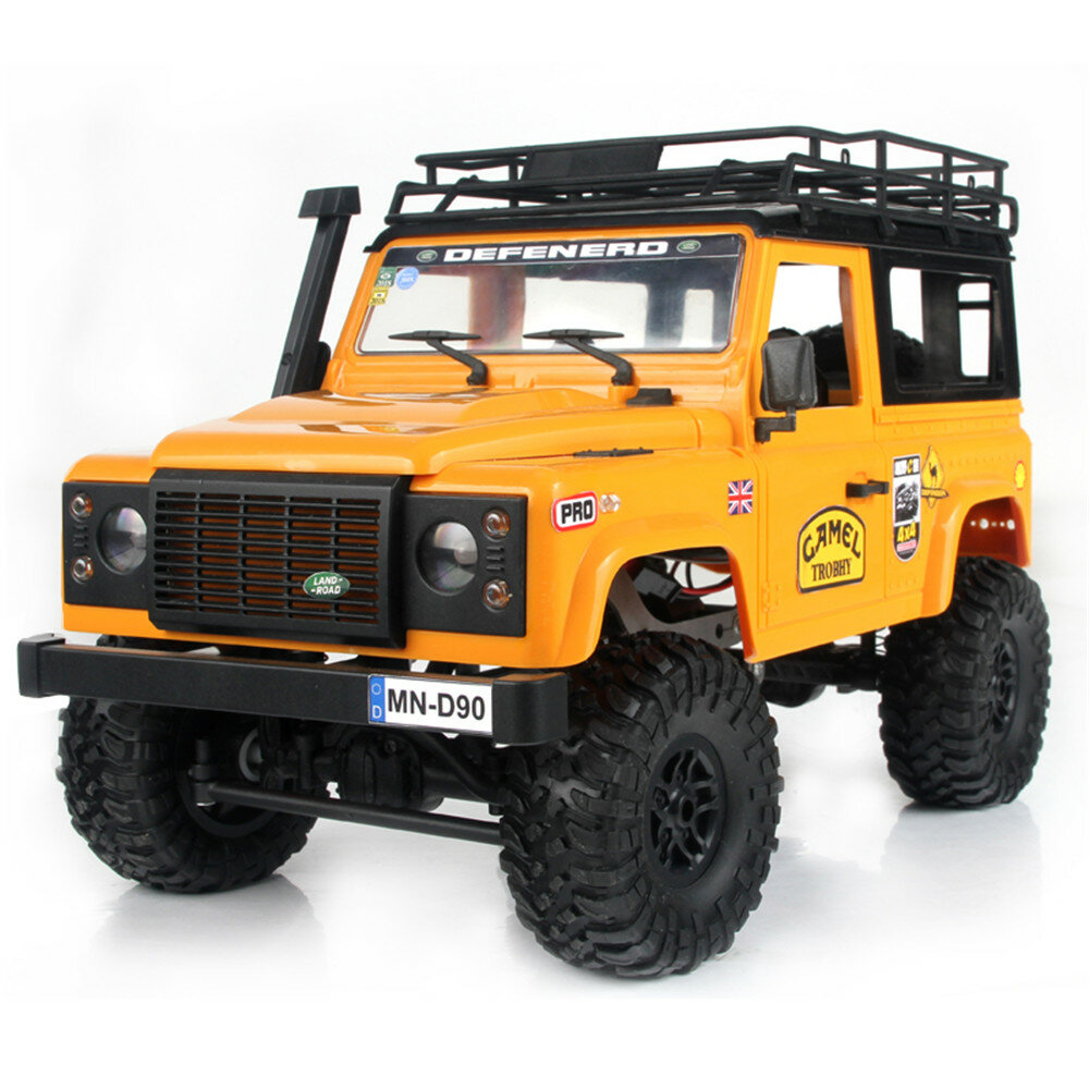 MN-90 1/12 2.4G 4WD Rc Car W/ Front LED Light 2 Body Shell Roof Rack Crawler 