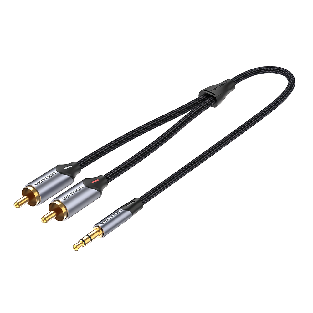 VENTION BCNBD 3,5 mm Mal naar 2-mal RCA-audiokabel 0,5 m 29AWG 1 naar 2 verbindingskabel Adapterkabe