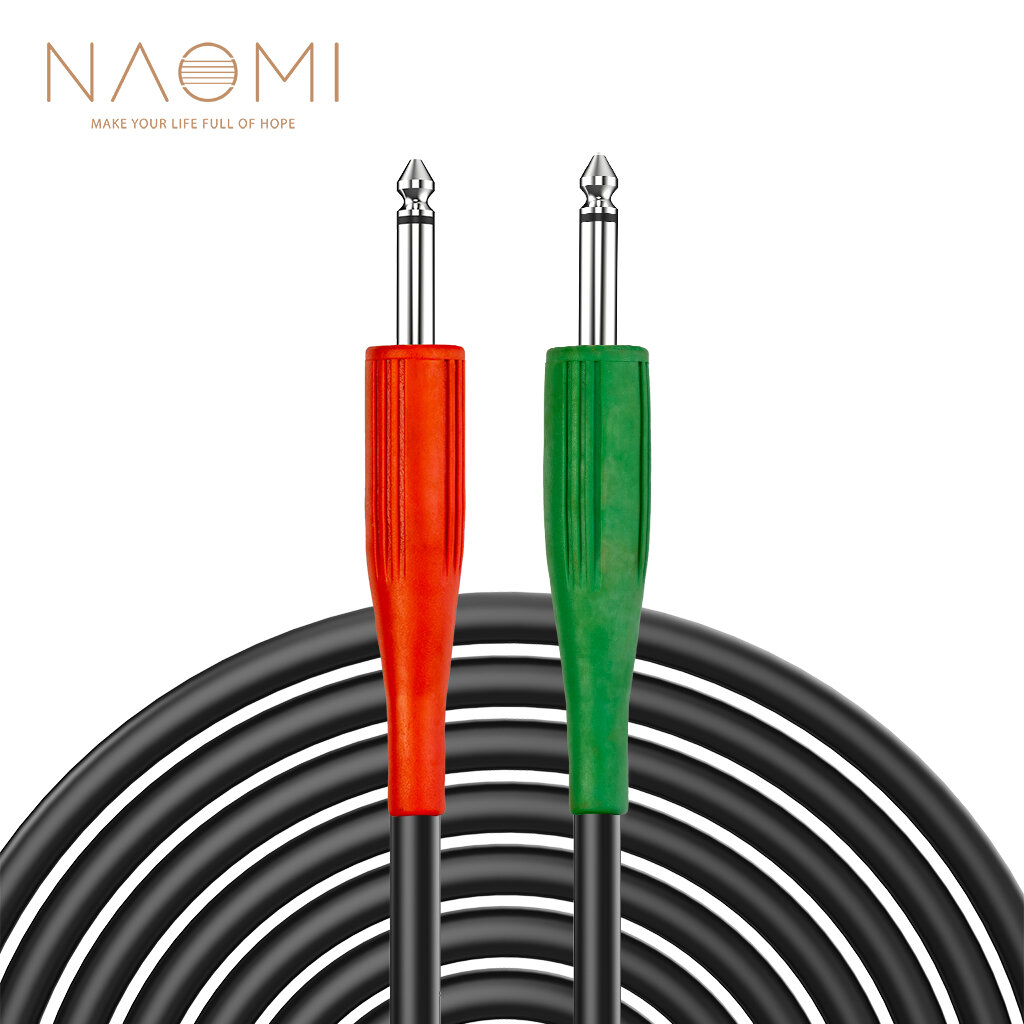 

NAOMI TS Cable 6.35mm Male to Male Stereo Jack Audio Patch Cord Interconnect Cable 3M/10 FT Audio Cable