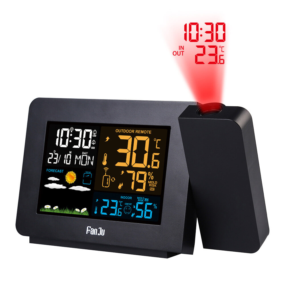 

Bakeey Multifunctional Weather Forecast Temperature and Humidity LCD Display Weather Station Alarm Clock For Smart Home
