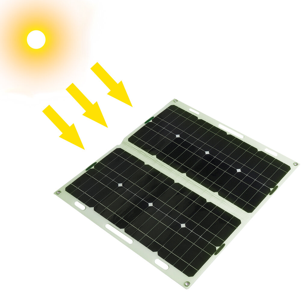 20W 18V hordozható napelemes összecsukható napenergia-banki világító áramgenerátor LED-es elemlámpa töltő kempingezés