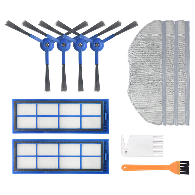 

11pcs Replacements for Eufy L70 Vacuum Cleaner Parts Accessories Side Brushes*4 HEPA Filters*2 Cleaning Tool*2 Mop Cloth
