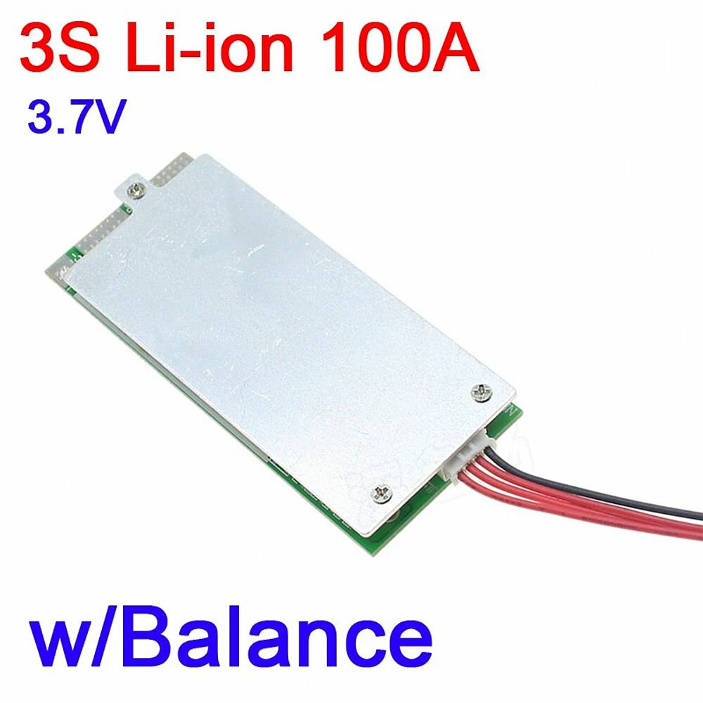3S 100A 12V with Balance 18650 Li-ion Lithium Battery Protection Board BMS PCM Mos 3.7V UPS Inverter 3 Cell