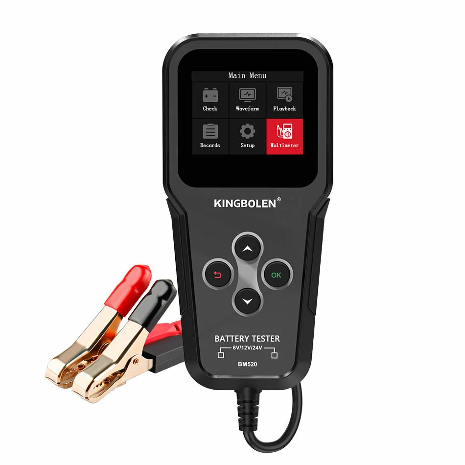 KINGBOLEN BM520 Battery Tester For Car 6V 12V 24V Batter Analyzer Multimeter Cranking Charging Ripple Test