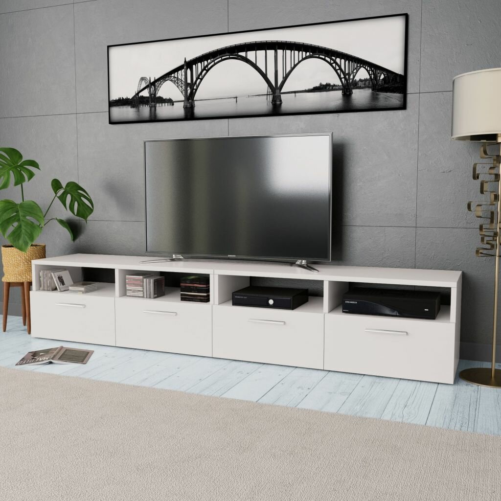 

TV Cabinets 2 pcs Chipboard 37.4"x13.8"x14.2" White
