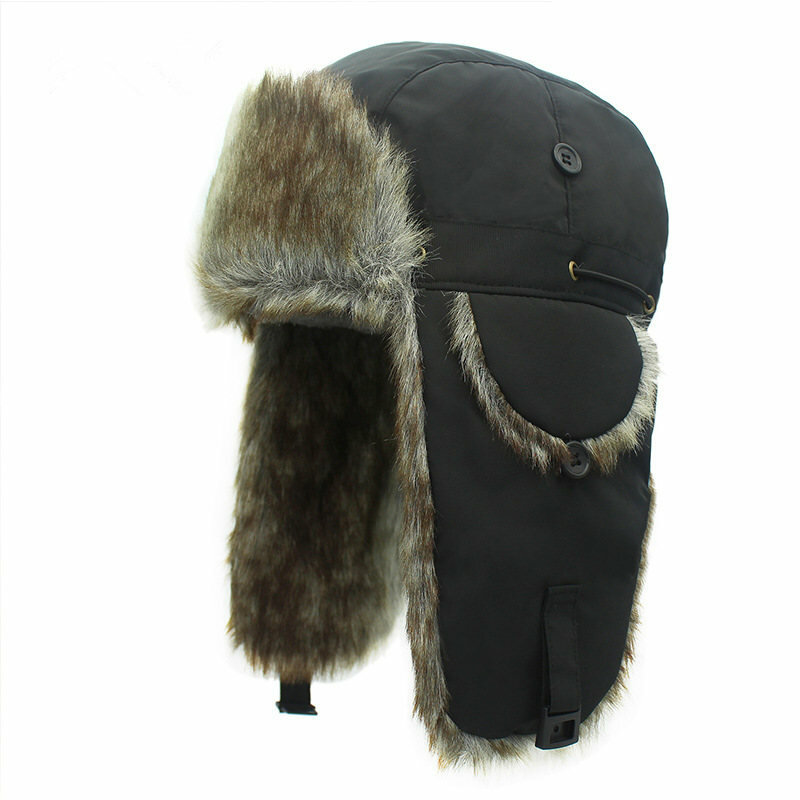男性 女性 アウトドア用冬帽子 防風厚手の帽子 スキー用ロシアの爆撃機帽子 暖かいアウトドアイヤーマフ