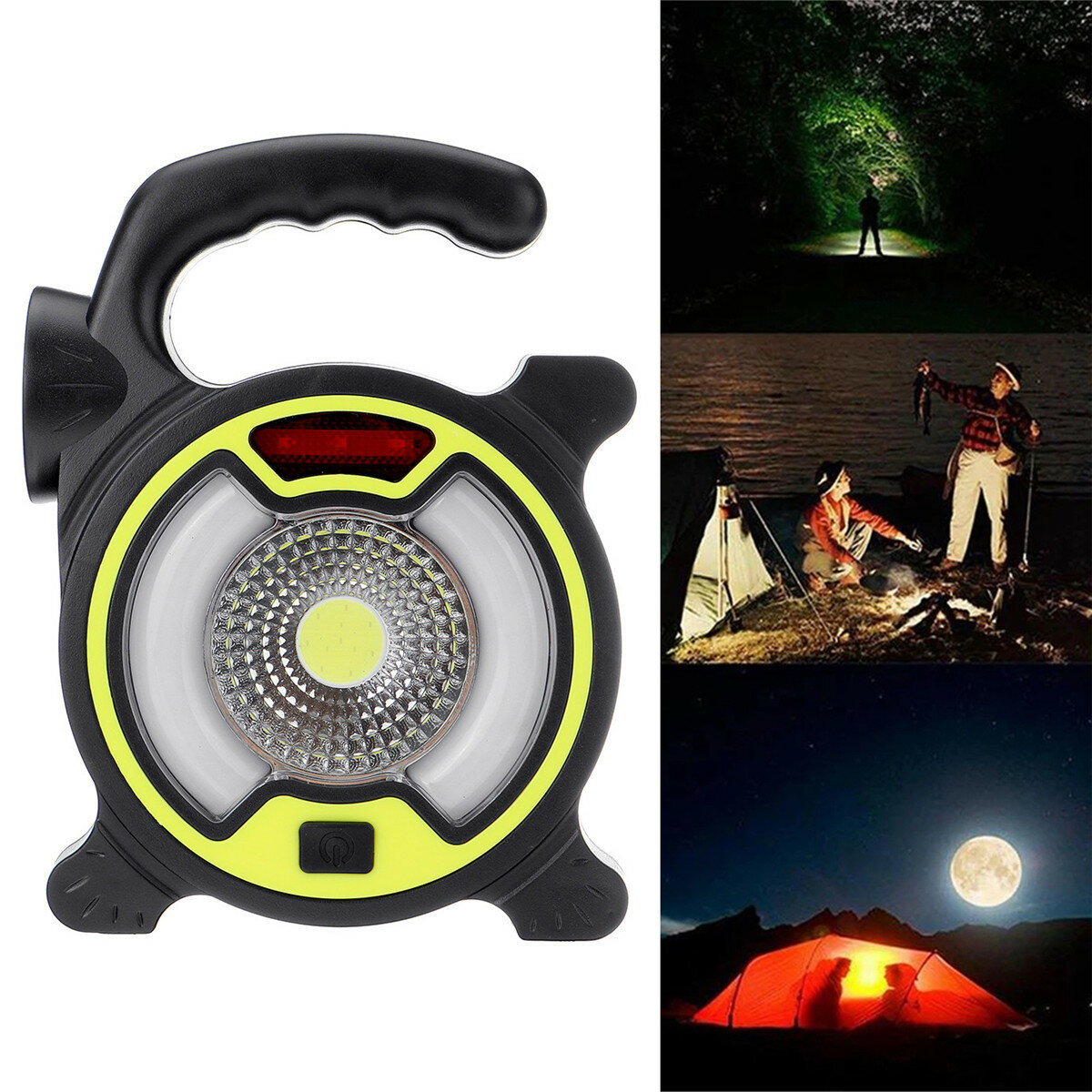 Đèn làm việc COB 150LM 4 chế độ, đèn pin sạc USB 200m cho câu cá và cắm trại ngoài trời