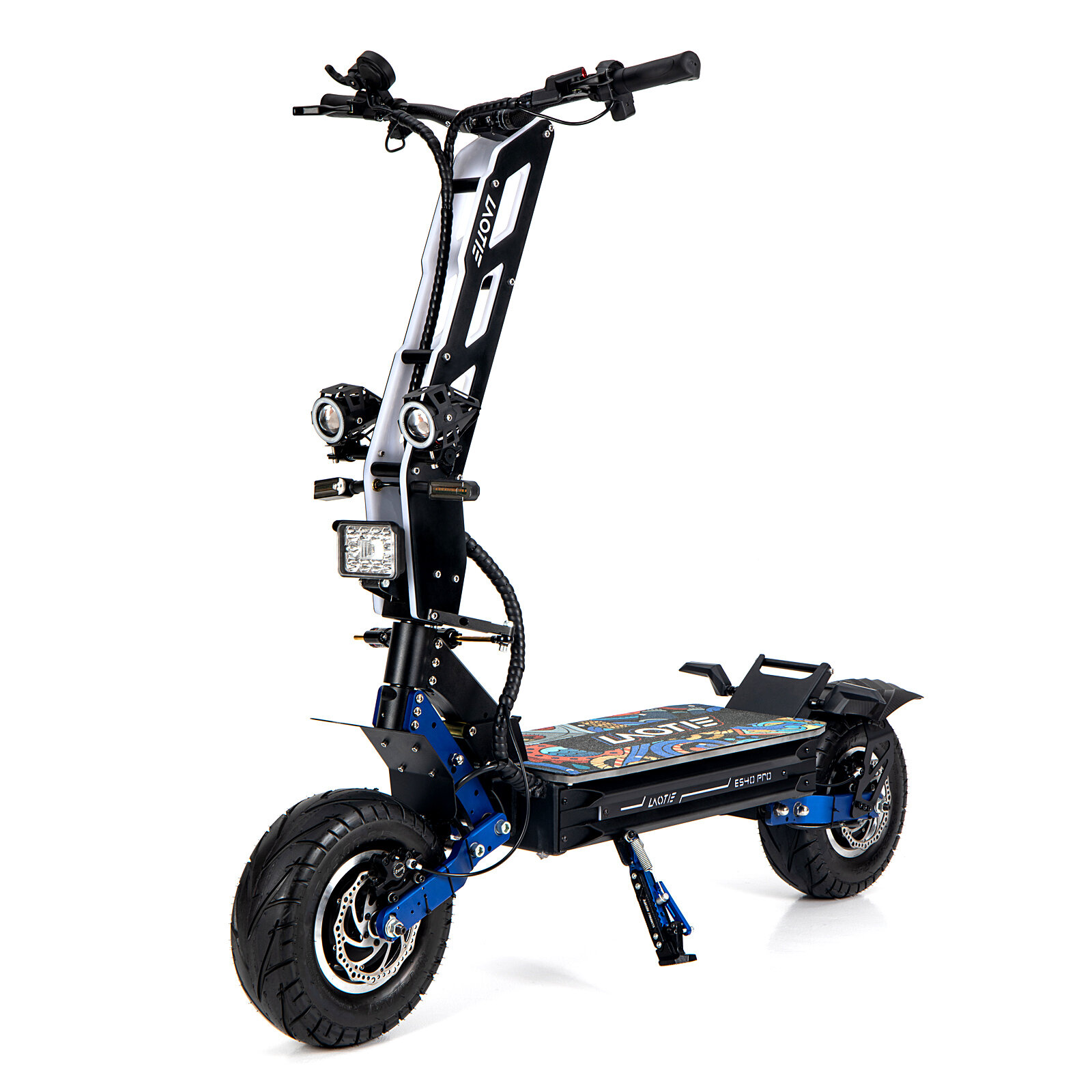 LAOTIE® Fantoom ES40 Pro 72V 43.2Ah 21700 Batterij 8000W Opvouwbare elektrische scooter met dubbele motor Aanbevolen snelheid 25 km/u 150 km Kilometerstand 200 kg Max. belasting EU-stekker