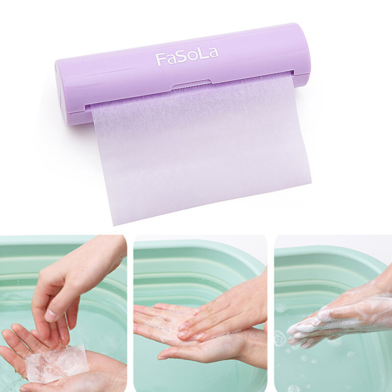120x7см Travel Ручная ванна для мытья рук Мыло Бумага Портативная одноразовая Мыло Сделать пенящуюся бумагу с ароматом