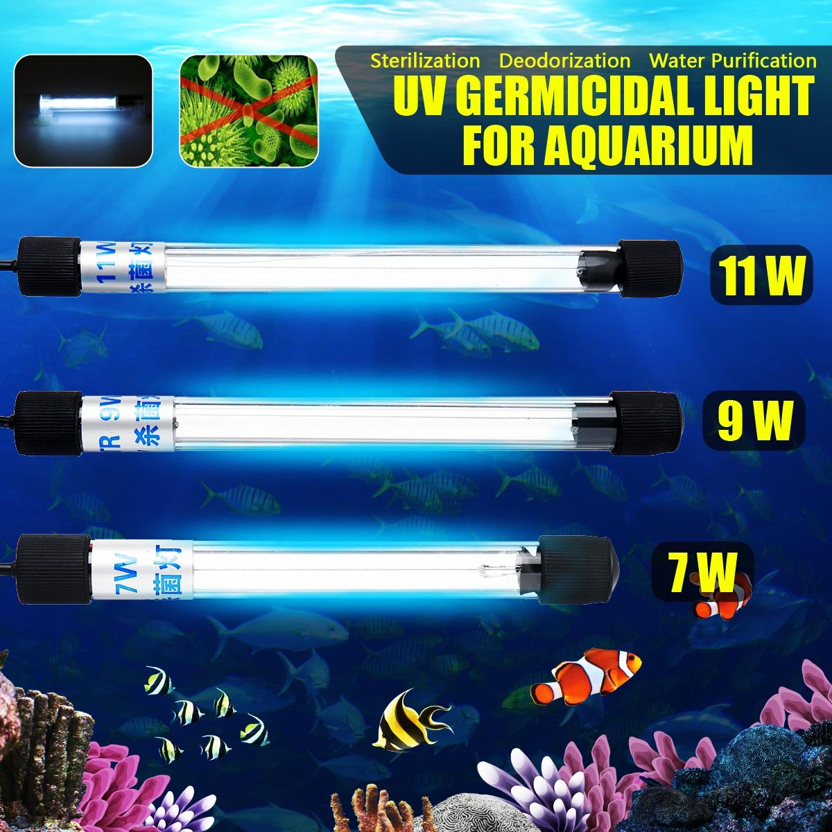 European Standard Round Insert 220V 5W-13W Aquarium Light UV Germicidal Lamp AGermicidal Lamp Submersible Sterilization