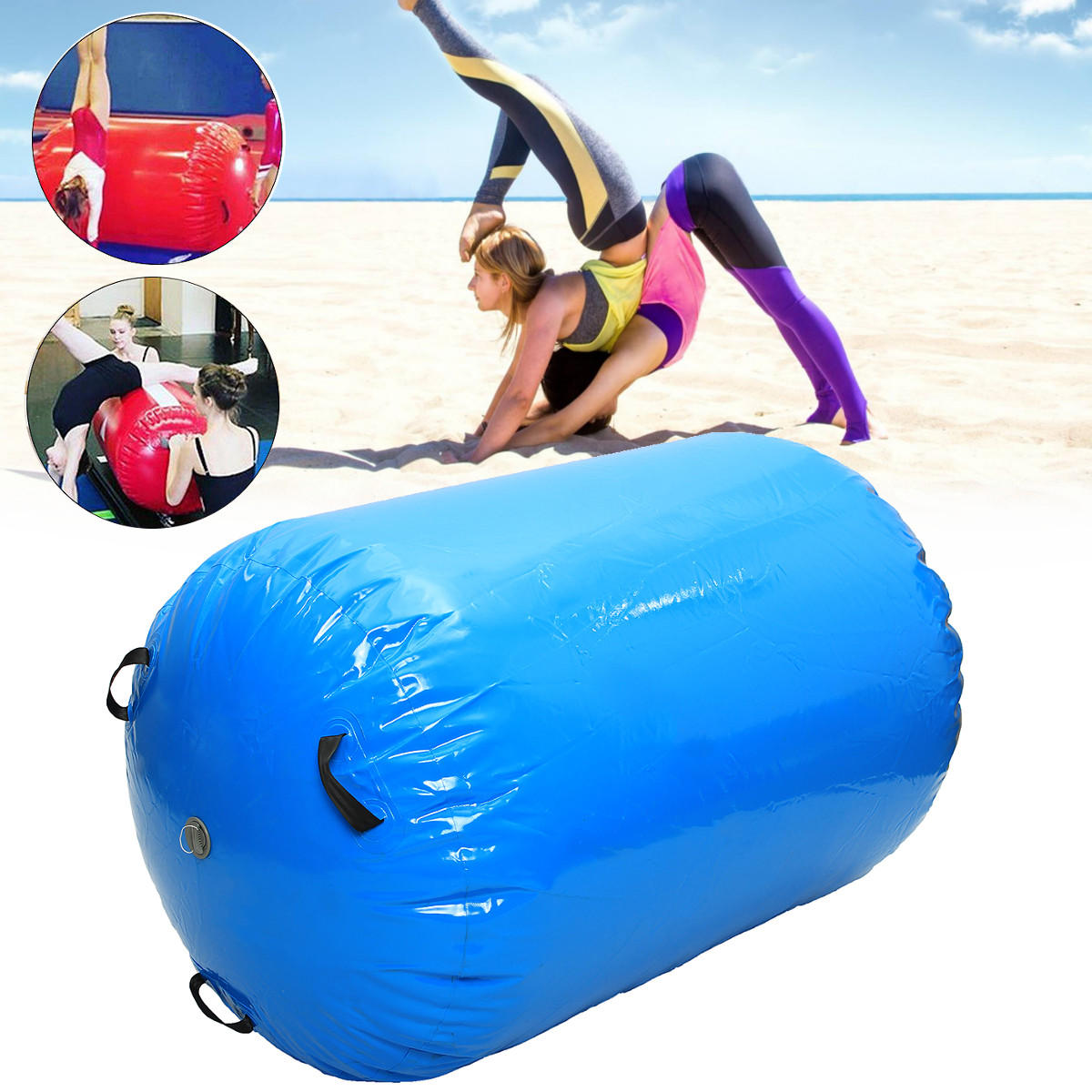 Aufblasbarer Gymnastikbalken von 35,4 x 47,2 Zoll für Yoga, Gymnastik und Übungswerkzeuge.