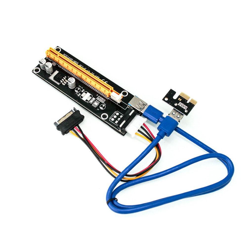 WiredLink VER006 PCI-kaart PCI-E 1X naar 16X USB3.0 grafische kaartverlengingsadapter BTC / ETH voor