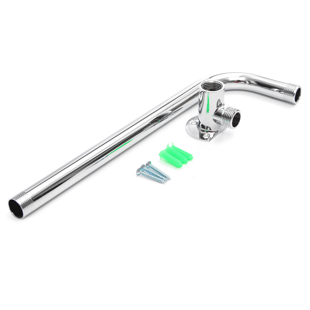 

31cm Bathroom Chrome Wall Mounted Shower Extension Arm Pipe Bottom Entry for Rain Shower Head