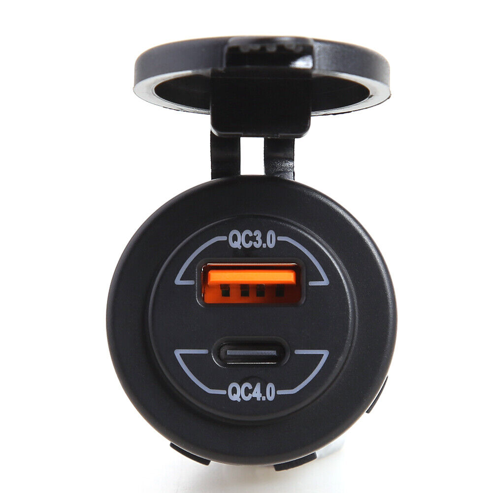 12-24V QC3.0 QC4.0 Dual USB Car Charger Socket Type C Quick Charge Waterdicht voor RV Jachten Motorf