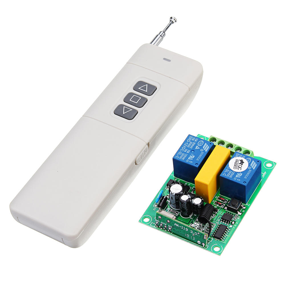 

433MHz AC220V 2 Channel Wireless Remote Control Switch Module Motor Forward Reverse Controller AK-DJZFZ+AK-3000-3 3 Key