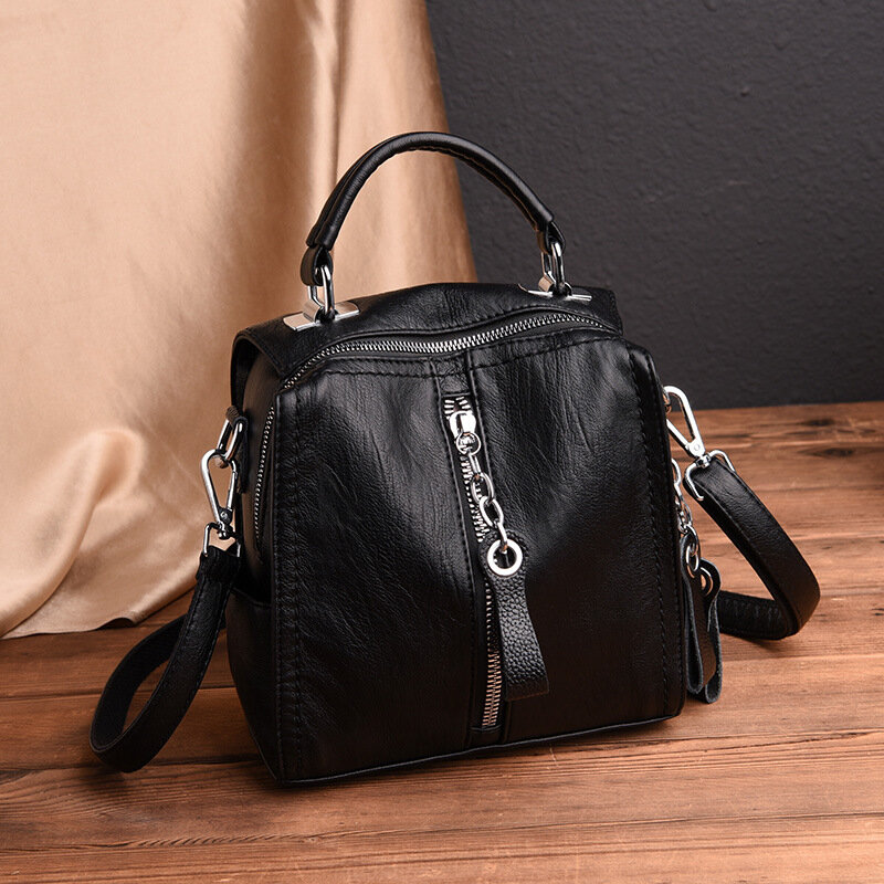 

Women Genuine Leather Anti-theft Backpack Multi-function Multi-carry Bag Shoulder Bag