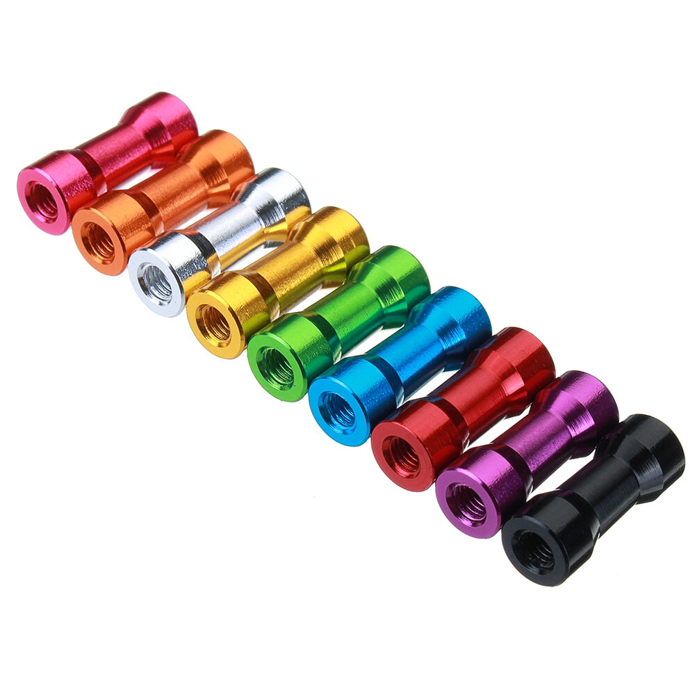 Suleve M3AS10 10Pcs M3 10mm Aluminum Alloy Standoff Spacer Round Column MultiColor Smooth Surface